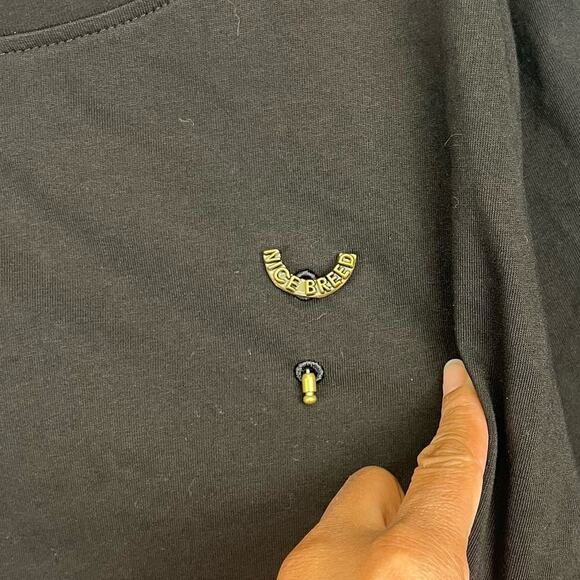 Nice Breed Crew Neck Double Collar tee 3/4 Length Sleeves Unisex Oversized EE-03 - Picture 5 of 6